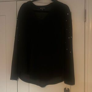 Democracy dark gray/ black sweater with embellishment on sleeves